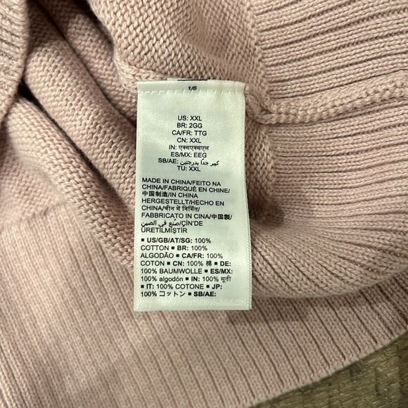 Daily Ritual Women's Cotton Mock Neck Sweater Pastel Pink Size XXL - Picture 6 of 7
